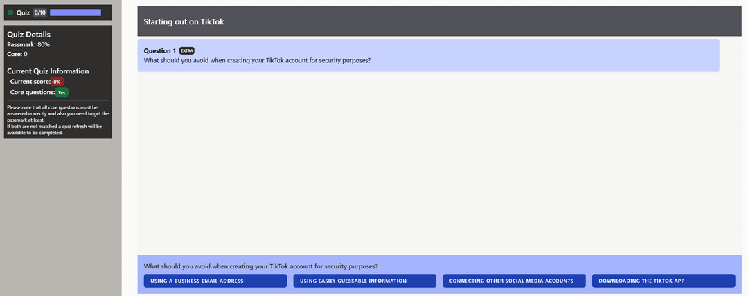 Quiz Creation Screenshot